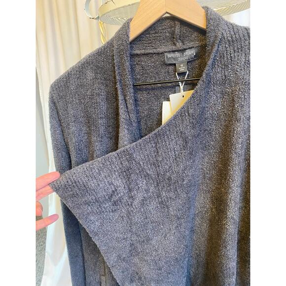 Barefoot Dreams Cardigan Wrap Cozy Chic Lite Island Wrap Ribbed Carbon Size 1X - Picture 5 of 11